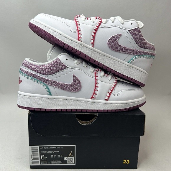 Jordan Shoes - Nike Shoes Air Jordan 1 Retro Low GS SE “Knit/Light Bordeaux” 2023